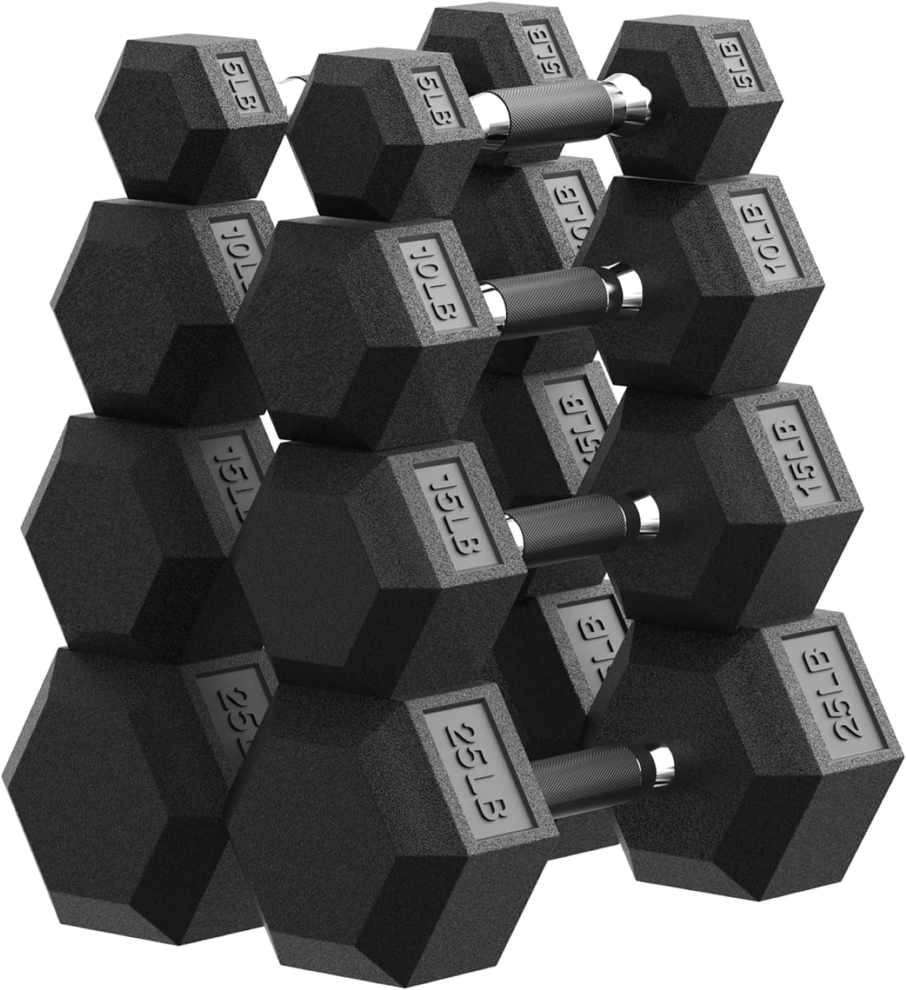 Hex Dumbbell Set 45-550 Lb, Rubber Encased Home Gym Dumbbells, Weights Dumbbells for Women & Men, Hand Weight for Strength Training
