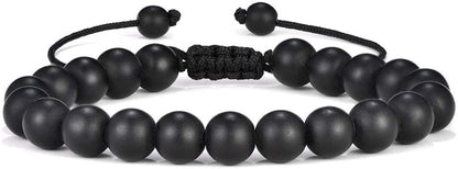 Natural Stone Bracelets for Men - 8Mm Tiger Eye, Matte Agate, Lava Rock - Teen Boys Gifts for Birthday, Anniversary, Christmas