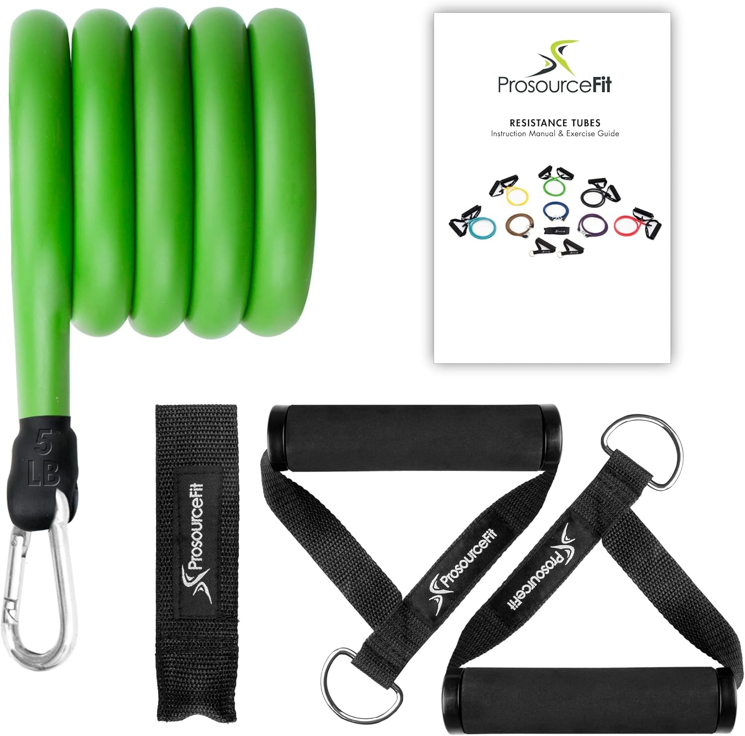 Tube Resistance Bands Set 2 - 20 LB with Attached Handles, Door Anchor and Exercise Guide Full-Body Exercises and Home Workouts