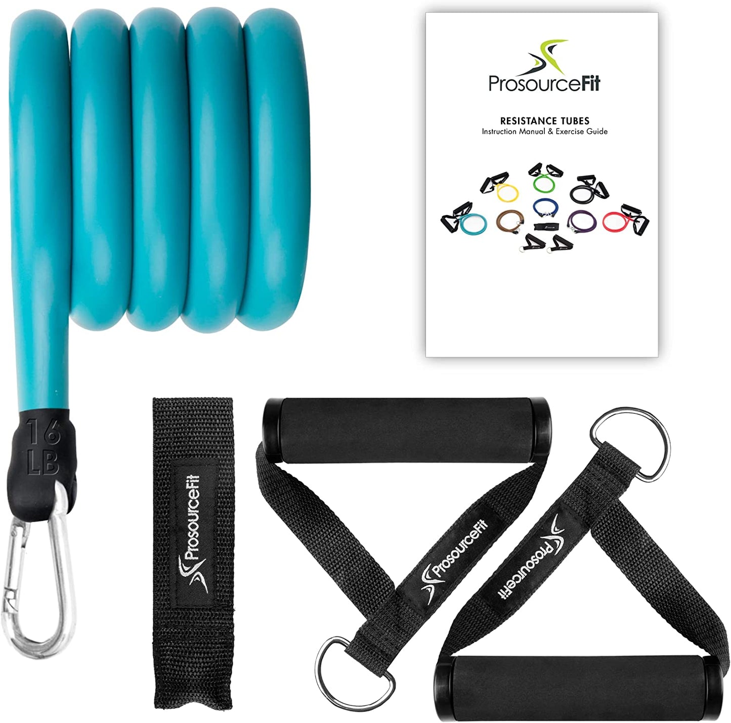 Tube Resistance Bands Set 2 - 20 LB with Attached Handles, Door Anchor and Exercise Guide Full-Body Exercises and Home Workouts