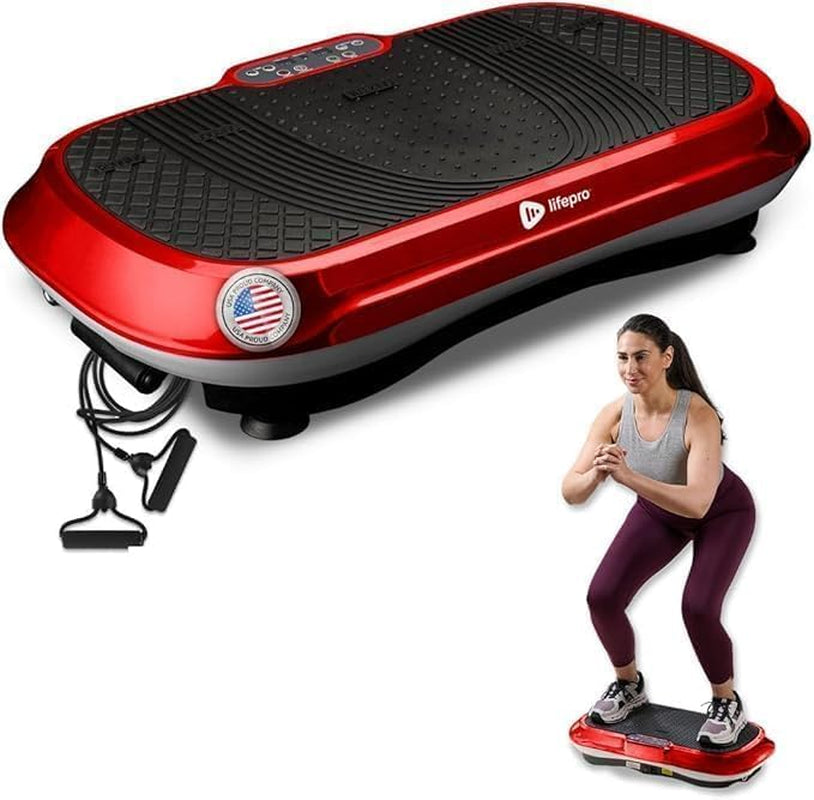 Waver Vibration Plate Exercise Machine for Lymphatic Drainage, Muscle Activation, Full-Body Workout Vibrating Platform with Loop Bands, Fitness Equipment for Strength Toning & Fat Loss