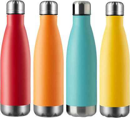 17Oz Sport Water Bottle 12 Pack Vacuum Insulated Stainless Steel Leak-Proof Double Wall Cola Shape Water Bottle,Keep Drinks Hot & Cold (Cold Gray,12 Pack)